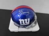 Eli Manning of the NY Giants signed autographed mini football helmet PAAS COA 052