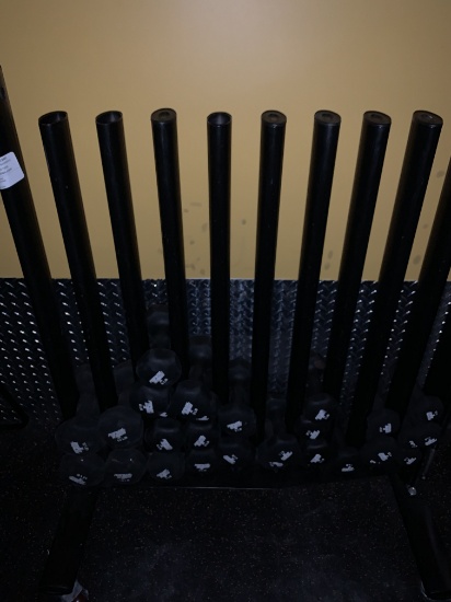 Portable Rolling Dumbbell Rack & Weights