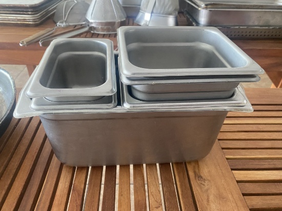 Lot of (6) various size insert Pans