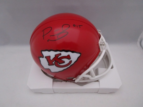 Patrick Mahomes of the Kansas City Chiefs signed autographed football mini helmet PAAS COA 192