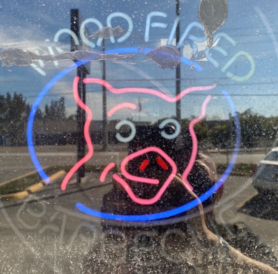 Wood Fired Barbeque Pig Neon Sign