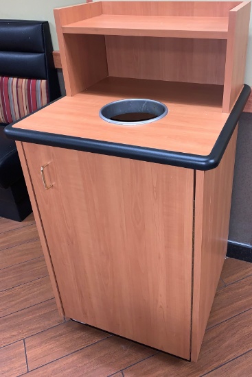 Large Wood Trash Receptable