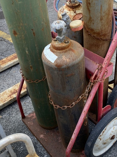 Welding Set, No Hoses with 2 tanks and Cart