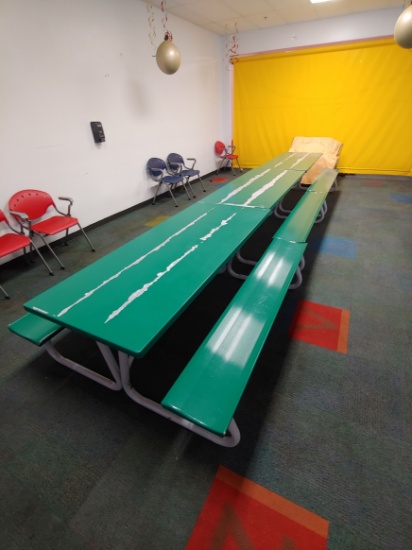 3 6' Approx Green Preschool Style Children Picnic Table