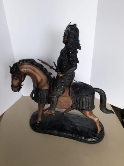 Mongolian Warrior on Horse - Bronze - Unsigned - 26 inches