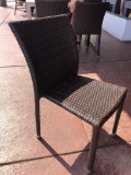 Indoor/Outdoor Brown Woven Wicker Dinning Chairs