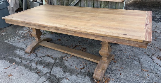 Farmhouse dining table with a teak look