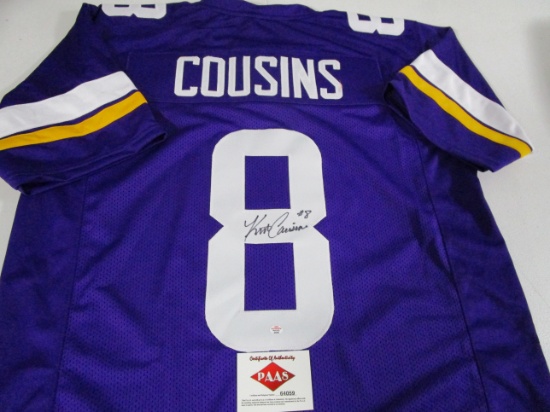 Kirk Cousins of the Minnesota Vikings signed autographed football jersey PAAS COA 059