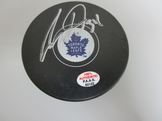 Auston Matthews of the Toronto Maple Leafs signed autographed logo hockey puck PAAS COA 122