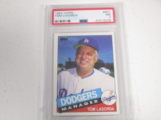 Tommy Lasorda LA Dodgers 1985 Topps #601 graded PSA NM 7