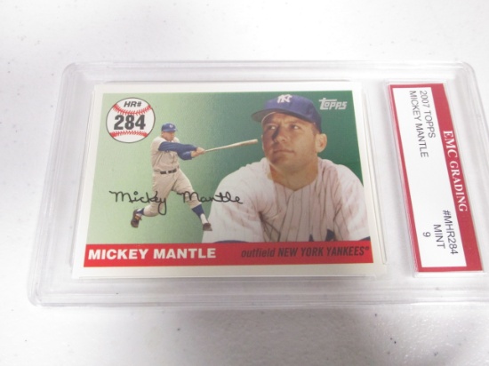 Mickey Mantle NY Yankees 2007 Topps #MHR284 graded EMC Mint 9
