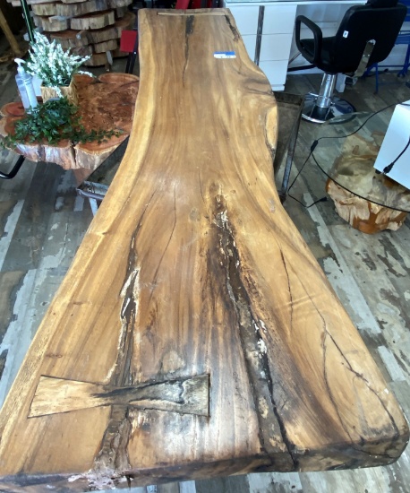 96" x 23" x 4" Monkey Pod Natural Wood Table Top