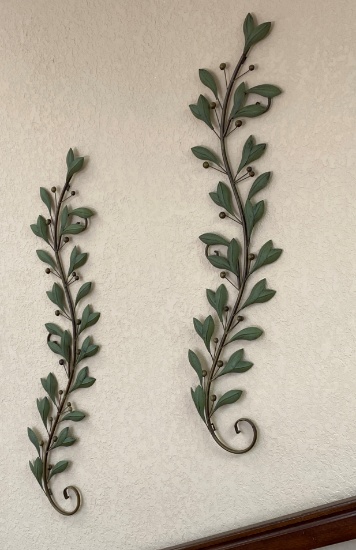 Pair 60" Decorative Metal Wall Paques (floral)