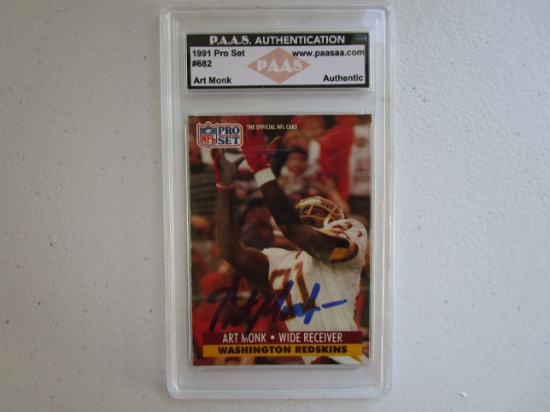 Art Monk of the Washington Redskins signed autographed trading card PAAS COA 031