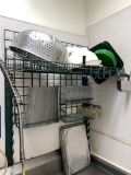 Metro Wall Mount Epoxy Coated Storage System above Three Compartment Sink