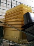 Variety of Sizes and Depth's Amber Cambro Insert Pans