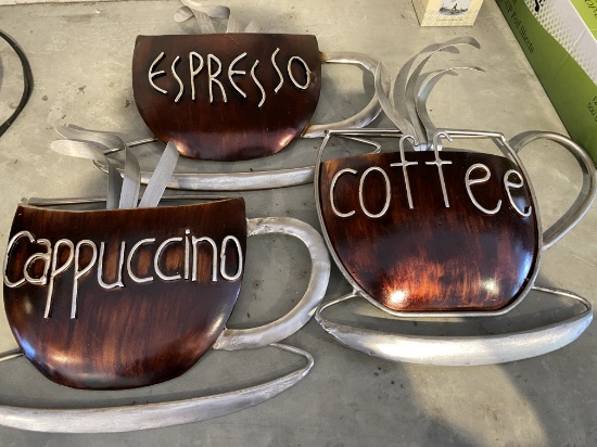 Espresso?Cappuccino and Coffee Matal Wall Art