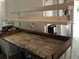 6ft Maple Top Bakers Table with Double Overshelf Back and Side Splash