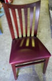 Cherry  Wood Reverse Ladder Back Cushioned Chairs.