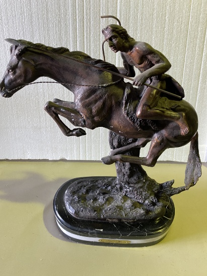 20"H x 18"W Bronze Sculpture Titled "Cheyene" By: Frederic Remington