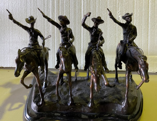 12" Tall x 14" Wide Bronze Sculpture Titled "Coming Thru The Rye" By: Frederic Remington