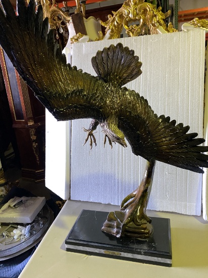 Large 40:H x 36"W "Soaring" Eagle Bronze Sculpture signed by G. Mancini