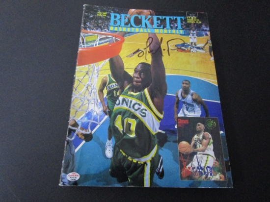 Shawn Kemp of the Seattle Supersonics signed autographed magazine PAAS COA 645