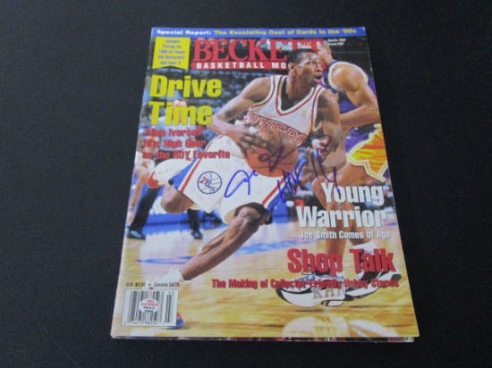 Allen Iverson of the Philadelphia 76ers signed autographed magazine PAAS COA 635