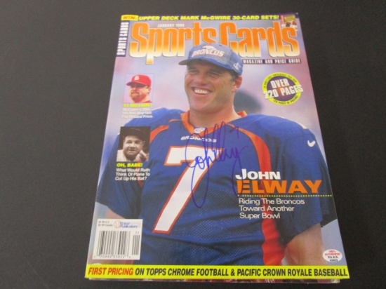 John Elway of the Denver Broncos signed autographed magazine PAAS COA 633