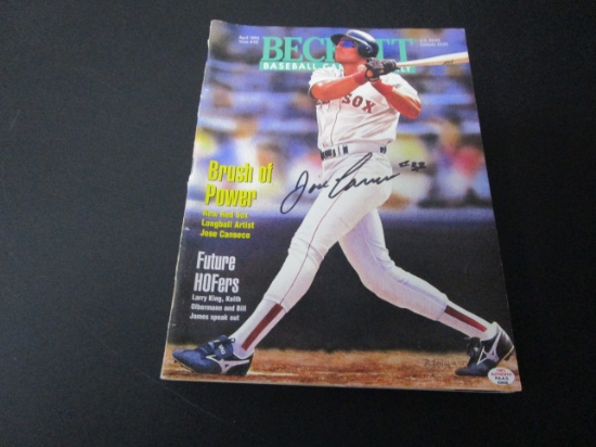 Jose Canseco of the Boston Red Sox signed autographed magazine PAAS COA 630