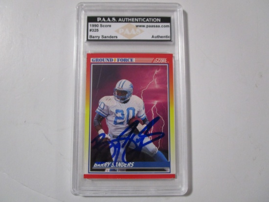 Barry Sanders of the Detroit Lions signed autographed sports card slabbed PAAS COA 185
