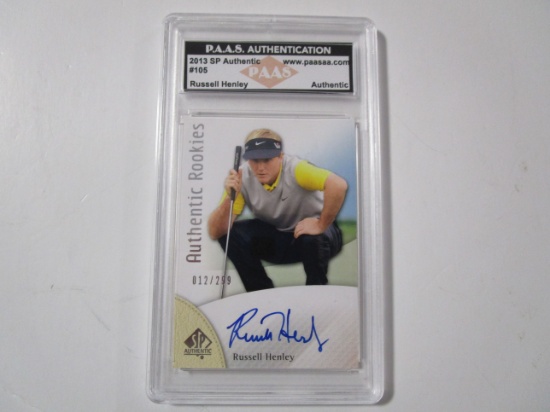 Russell Henley of PGA signed autographed sports card slabbed PAAS COA 891