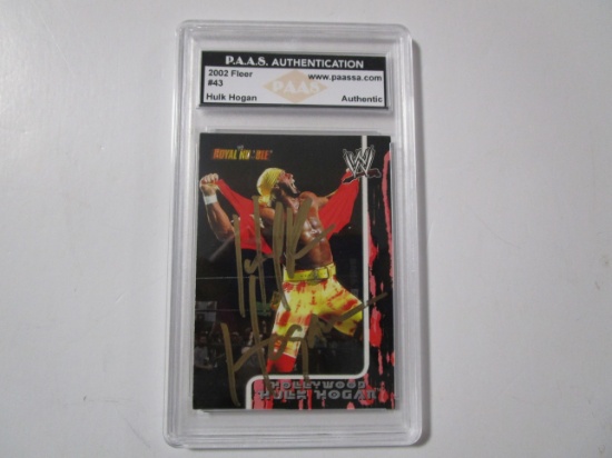 Hulk Hogan of the WWE / WWF signed autographed sports card slabbed PAAS COA 191