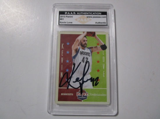 Kevin Love of the Minnesota Timberwolves signed autographed sports card slabbed PAAS COA 181