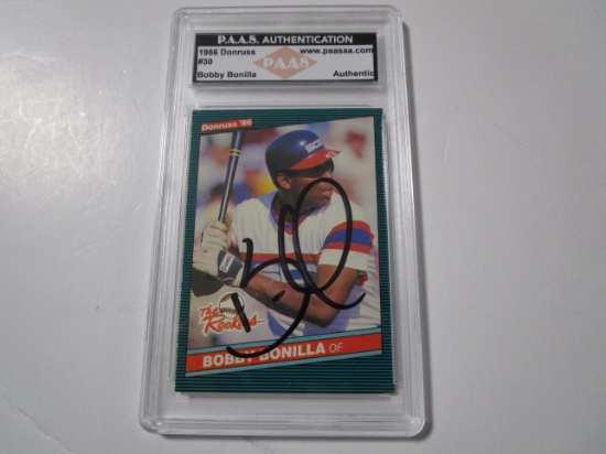 Bobby Bonilla of the Chicago White Sox signed autographed sports card slabbed PAAS COA 495