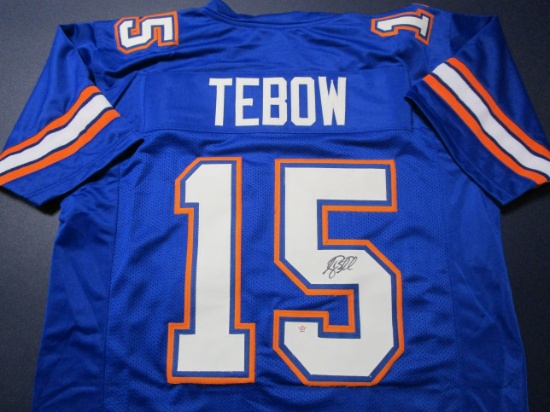 Tim Tebow of the Florida Gators signed autographed football jersey PAAS COA 572