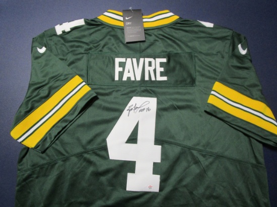 Brett Favre of the Green Bay Packers signed autographed football jersey PAAS COA 713
