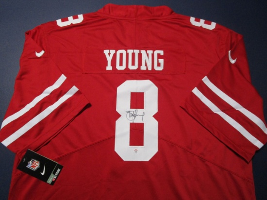 Steve Young of the San Francisco 49ers signed autographed football jersey PAAS COA 258