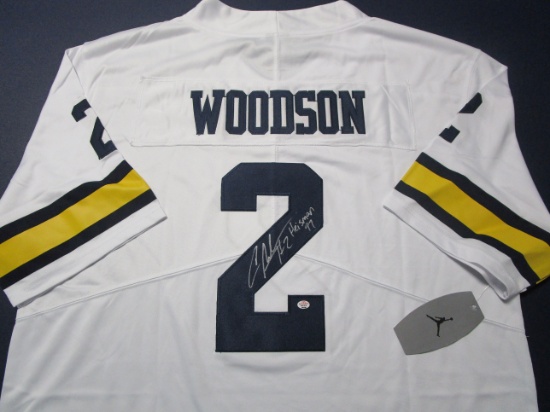 Charles Woodson of the Michigan Wolverines signed autographed football jersey PAAS COA 608