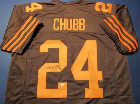Nick Chubb of the Cleveland Browns signed autographed football jersey PAAS COA 809