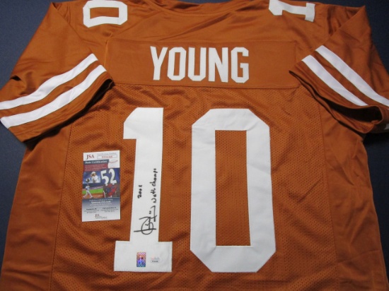 Vince Young of the Texas Longhorns signed autographed football jersey JSA COA 348