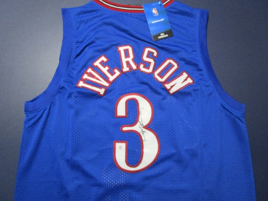 Allen Iverson of the Philadelphia 76ers signed autographed basketball jersey PAAS COA 275