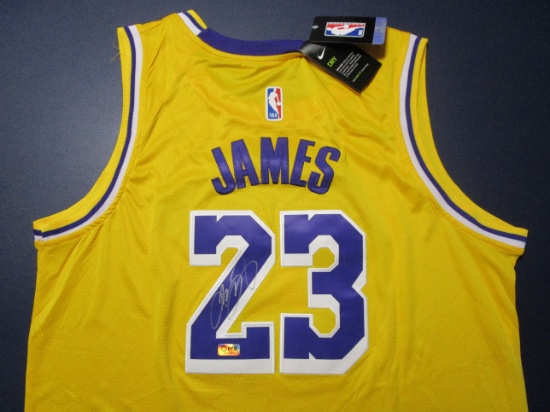 LeBron James of the LA Lakers signed autographed basketball jersey ERA COA 071