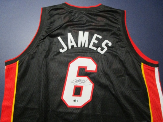LeBron James of the Miami Heat signed autographed basketball jersey ATL COA 721