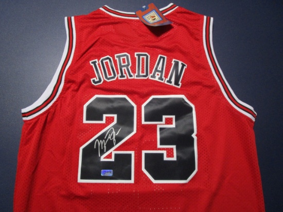 Michael Jordan of the Chicago Bulls signed autographed basketball jersey ERA COA 044