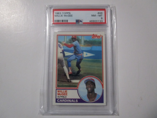 Willie McGee St Louis Cardinals 1983 Topps Baseball #49 PSA Graded NM-MT 8