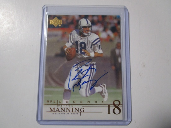 Peyton Manning Indianapolis Colts sigend autographed 2001 Upper Deck NFL Legends Football Card #PM