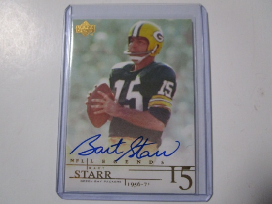 Bart Starr Green Bay Packers sigend autographed 2001 Upper Deck NFL Legends Football Card #BSt