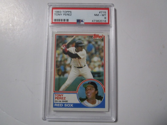 Tony Perez Boston Red Sox 1983 Topps Baseball #715 PSA Graded NM-MT 8