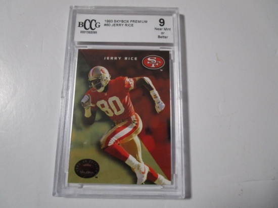 Jerry Rice San Francisco 49ers 1993 Skybox Premium #60 BCCG Graded Near Mint or Better 9